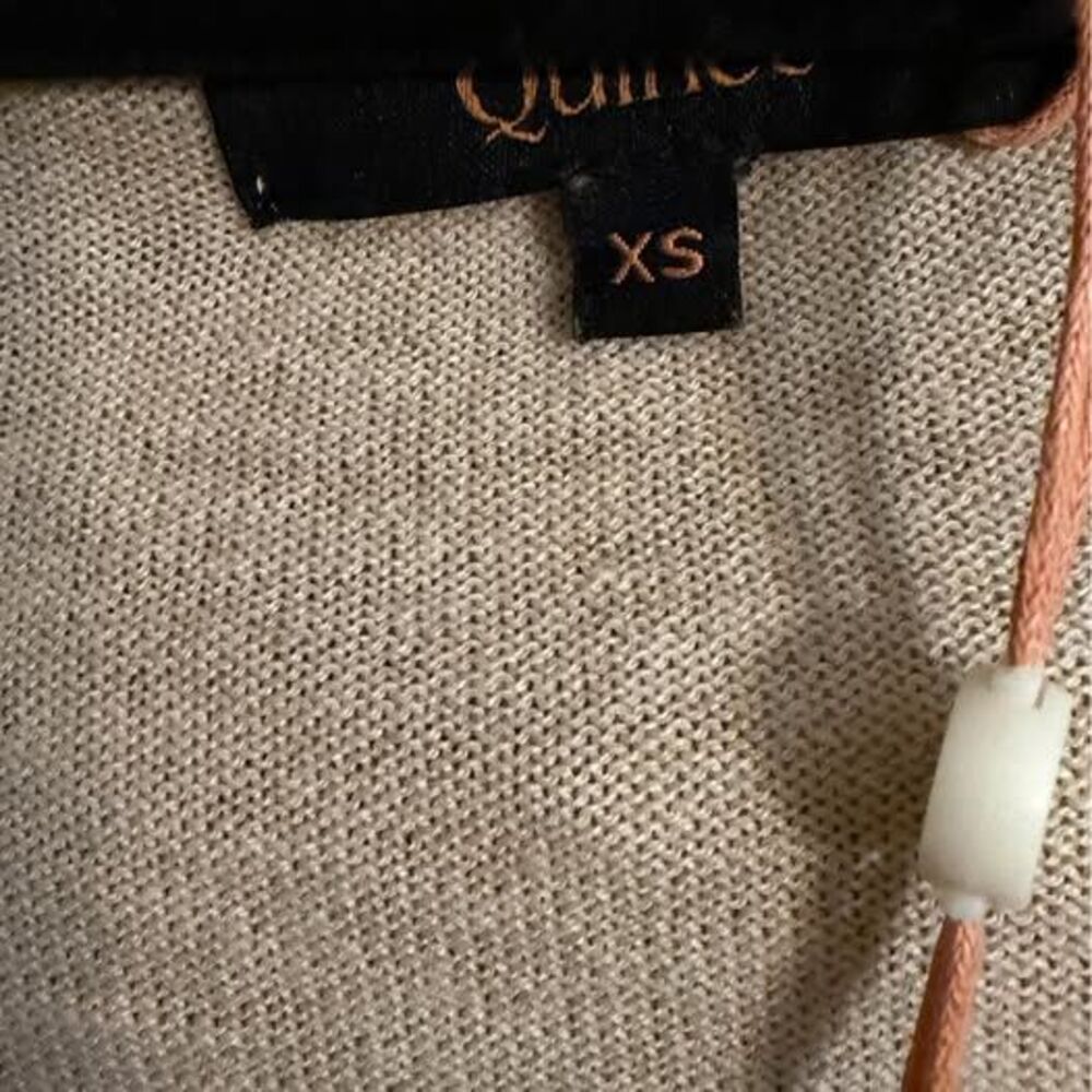 NWT Quince Cotton Cashmere Blend V Neck Cardigan Sweater NWT XS Beige - Picture 5 of 5